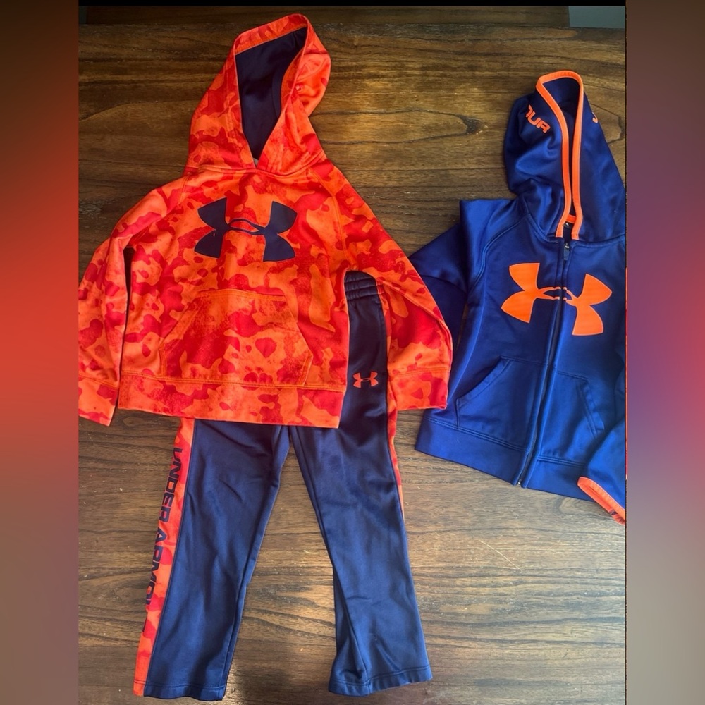 3 Under Armour Boys Size 4 2 Hooded Sweatshirt & Sweatpant Set